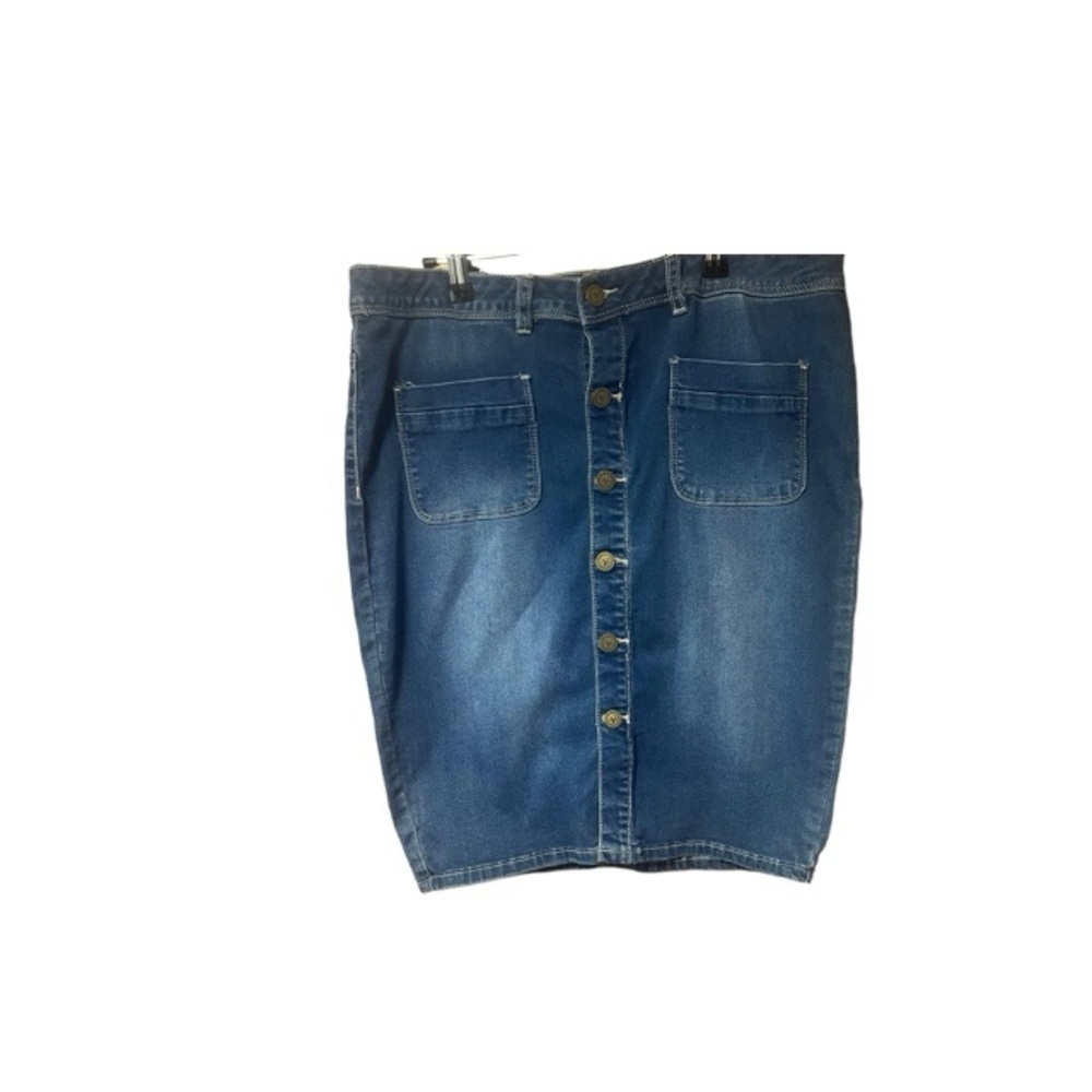 YMI Button Front Denim‎ Skirt